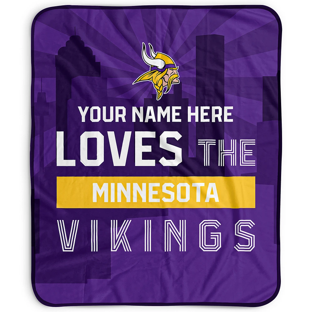 Pegasus Minnesota Vikings 50" x 60" City Skyline Personalized Fleece Blanket