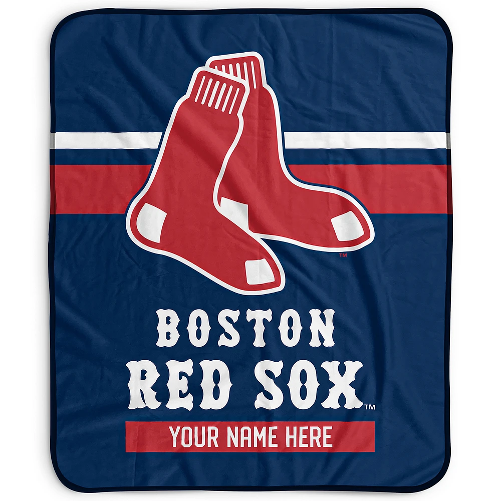 Pegasus Boston Red Sox 50" x 60" Stripes Personalized Fleece Blanket