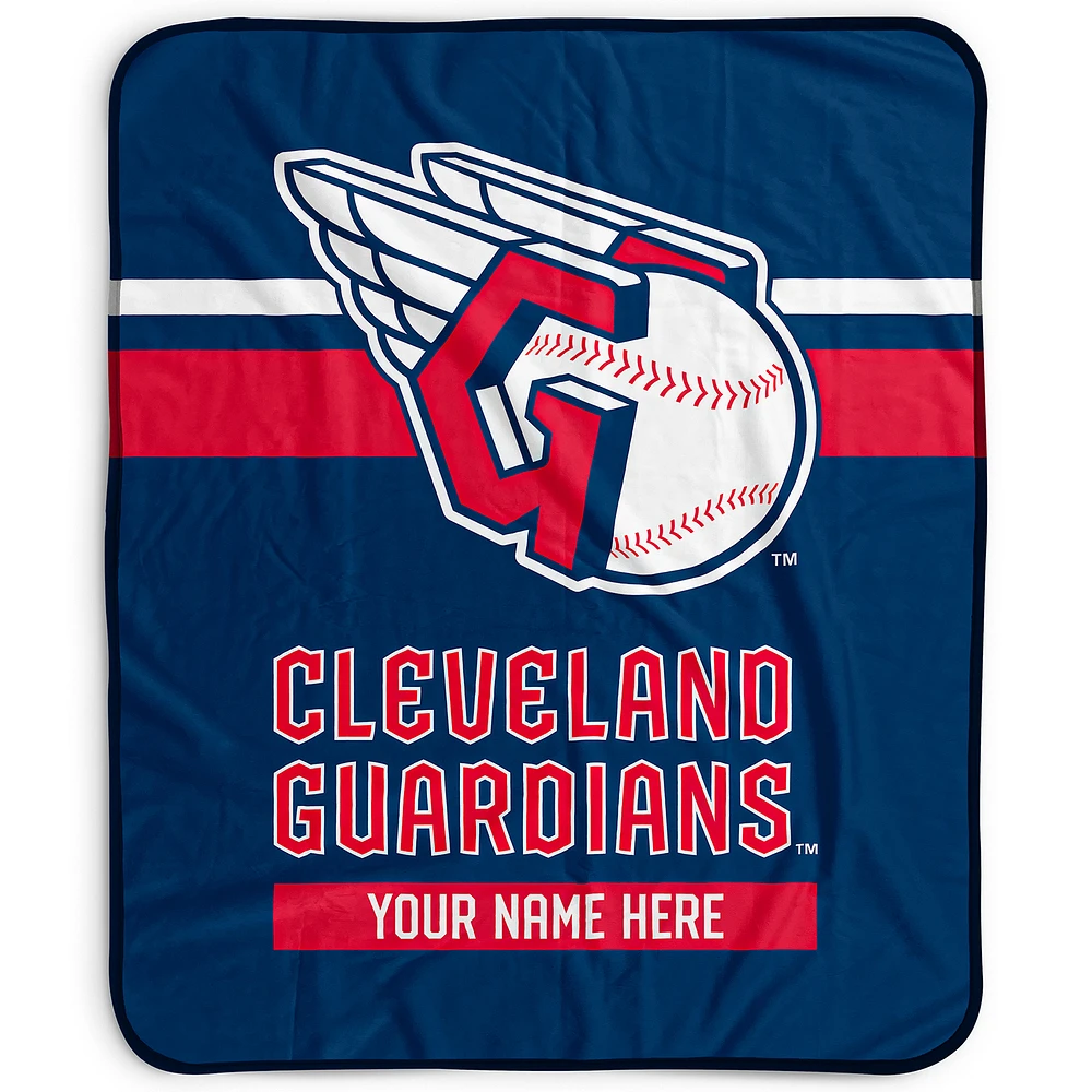 Pegasus Cleveland Guardians 50" x 60" Stripes Personalized Fleece Blanket