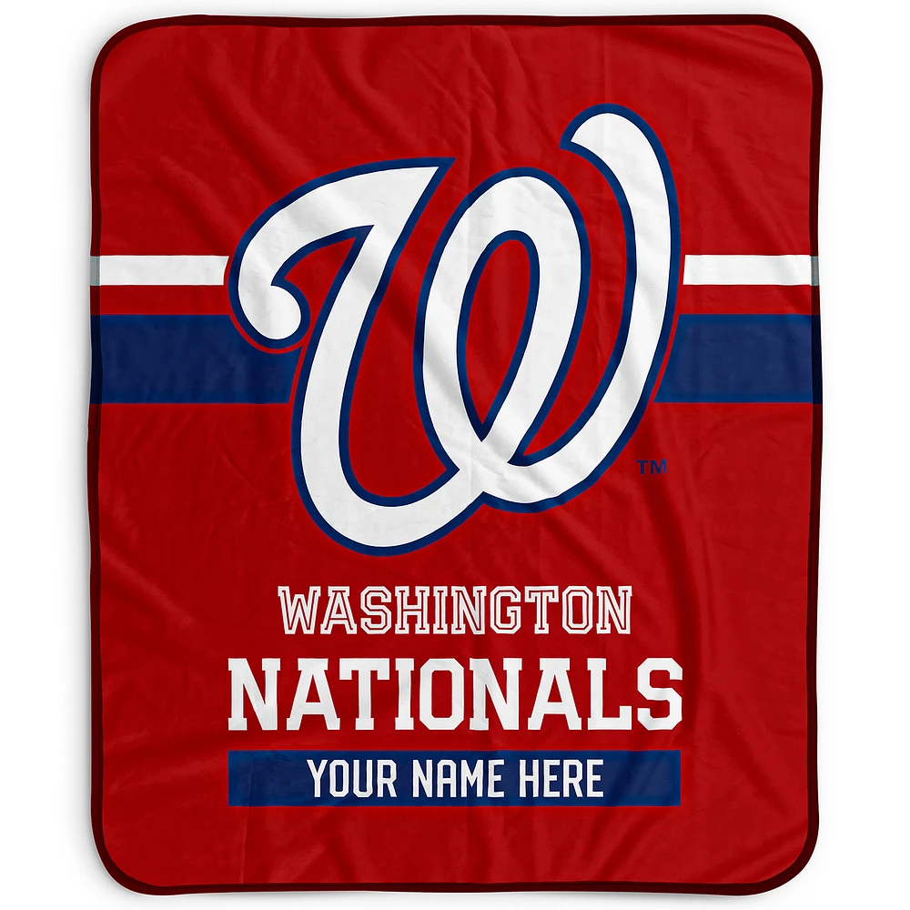 Pegasus Washington Nationals 50" x 60" Stripes Personalized Fleece Blanket