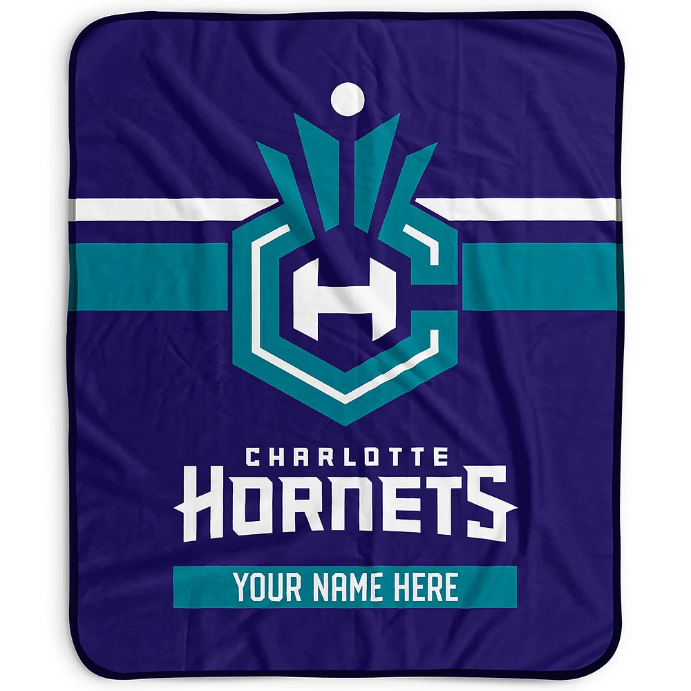 Pegasus Charlotte Hornets 50" x 60" Stripes Personalized Fleece Blanket