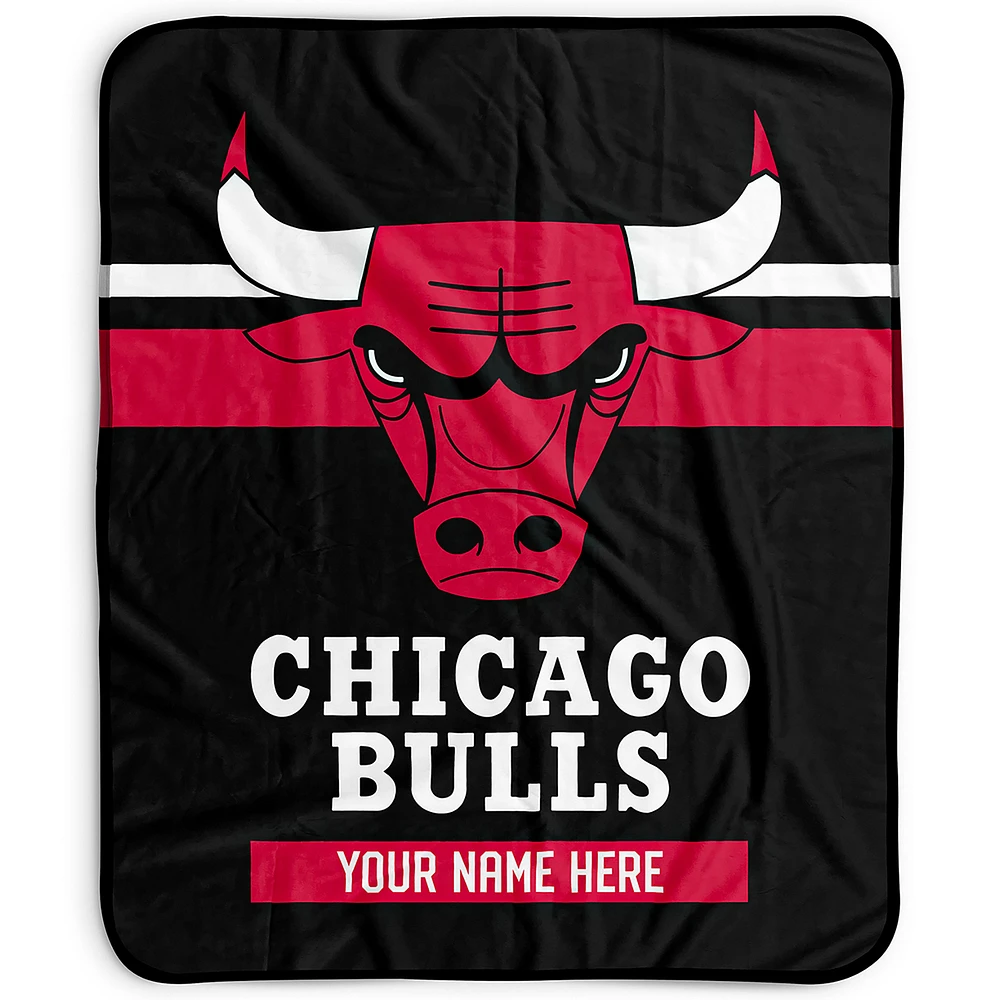 Pegasus Chicago Bulls 50" x 60" Stripes Personalized Fleece Blanket