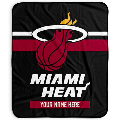 Pegasus Miami Heat 50" x 60" Stripes Personalized Fleece Blanket