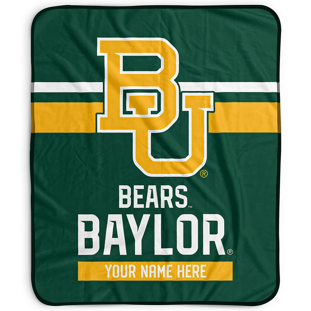 Pegasus Baylor Bears 50" x 60" Stripes Personalized Fleece Blanket