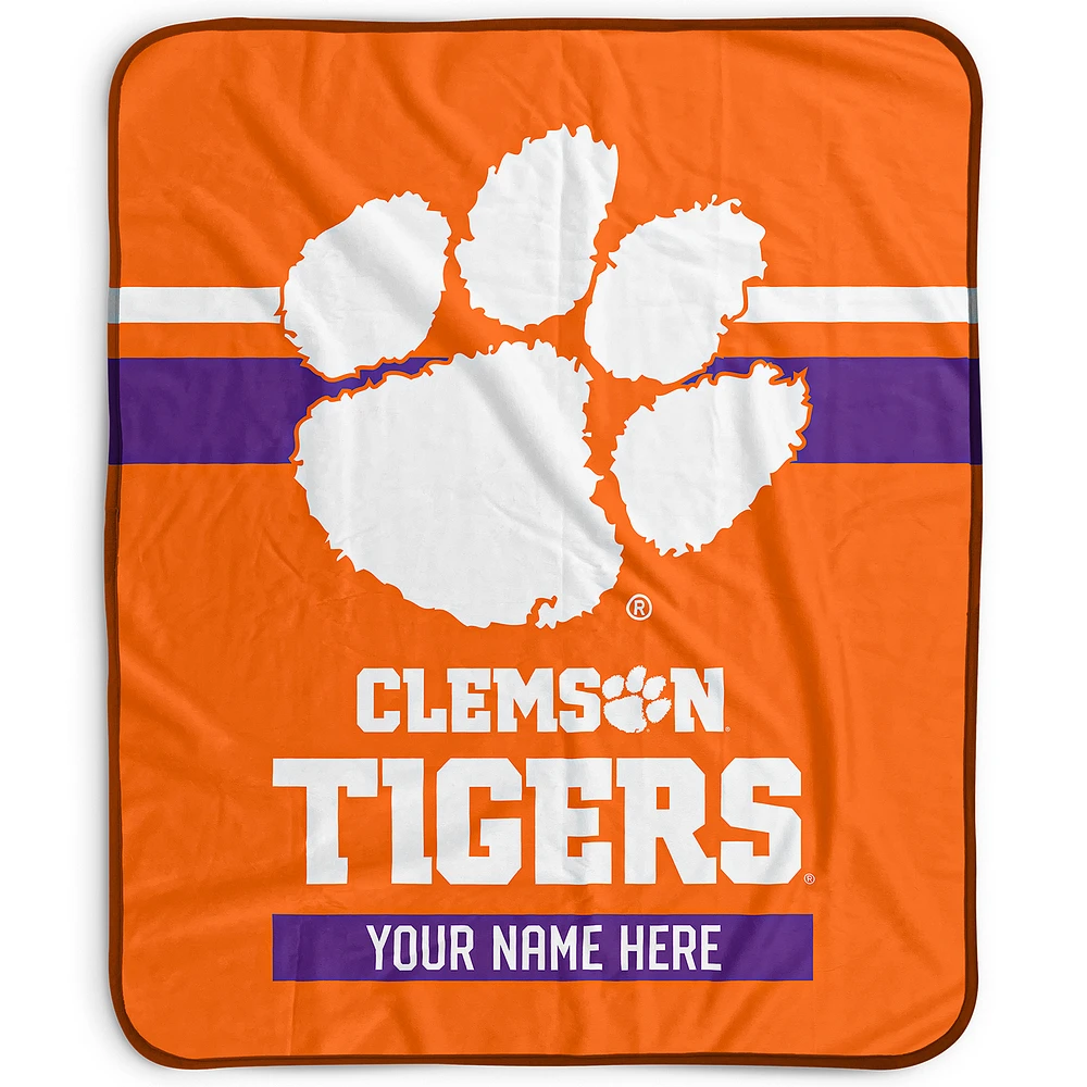 Pegasus Clemson Tigers 50" x 60" Stripes Personalized Fleece Blanket