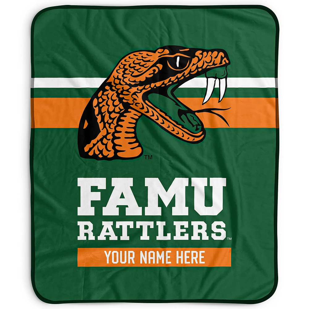 Pegasus Florida A&M Rattlers 50" x 60" Stripes Personalized Fleece Blanket