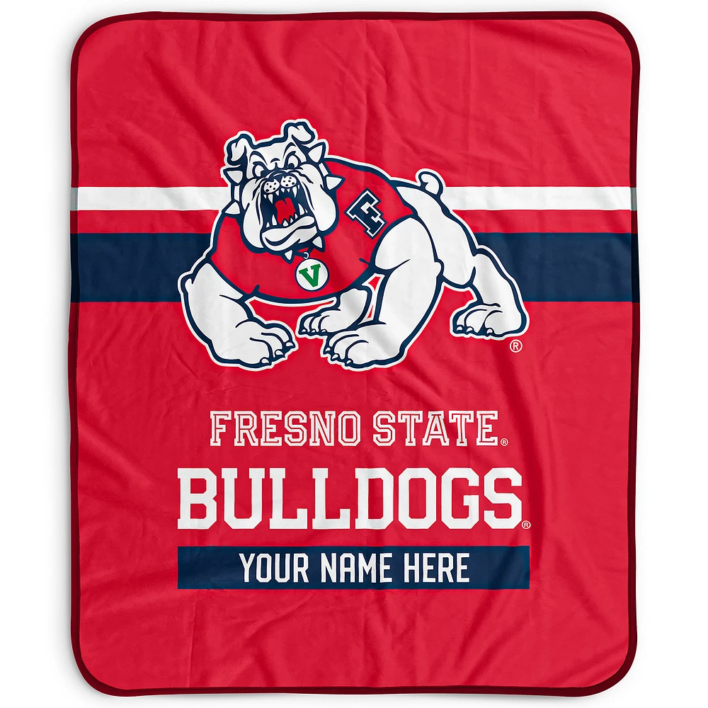 Pegasus Fresno State Bulldogs 50" x 60" Stripes Personalized Fleece Blanket
