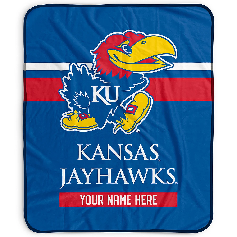 Pegasus Kansas Jayhawks 50" x 60" Stripes Personalized Fleece Blanket