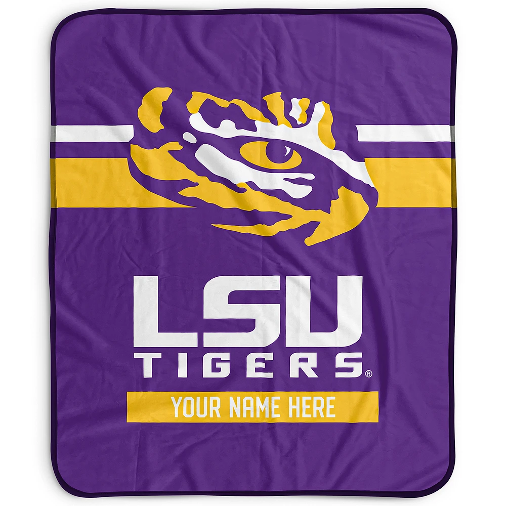 Pegasus LSU Tigers 50" x 60" Stripes Personalized Fleece Blanket