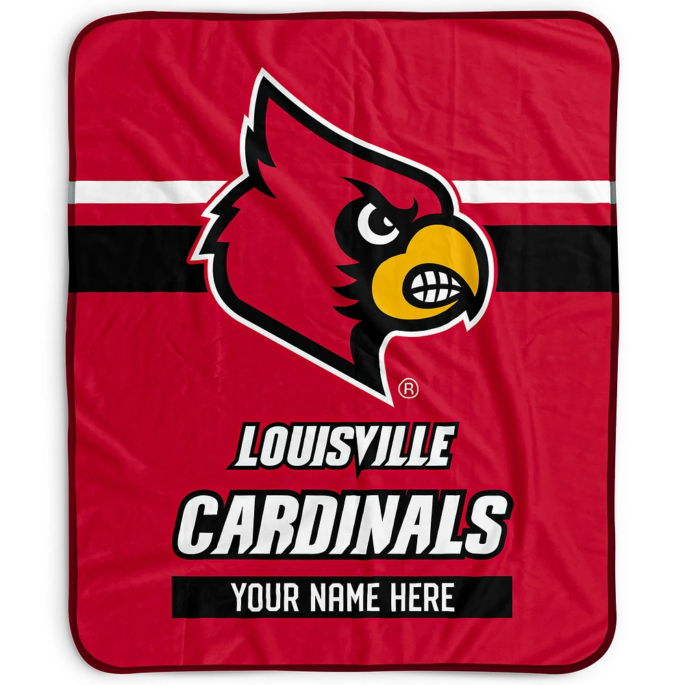 Pegasus Louisville Cardinals 50" x 60" Stripes Personalized Fleece Blanket