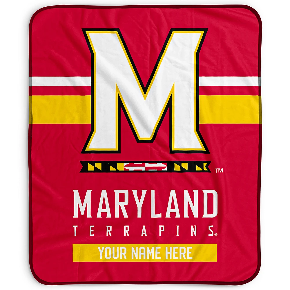 Pegasus Maryland Terrapins 50" x 60" Stripes Personalized Fleece Blanket