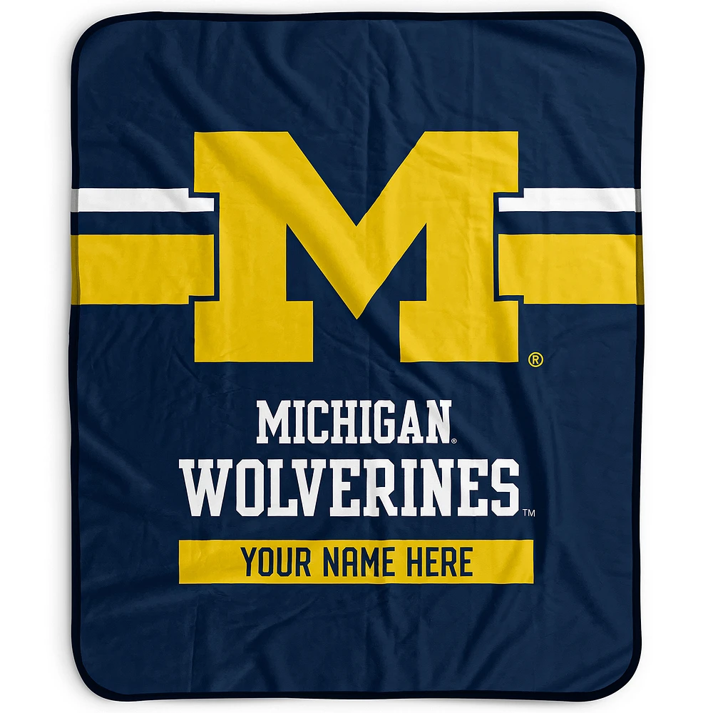 Pegasus Michigan Wolverines 50" x 60" Stripes Personalized Fleece Blanket