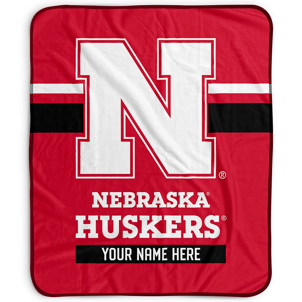 Pegasus Nebraska Huskers 50" x 60" Stripes Personalized Fleece Blanket