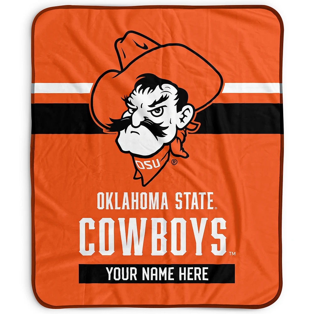 Pegasus Oklahoma State Cowboys 50" x 60" Stripes Personalized Fleece Blanket