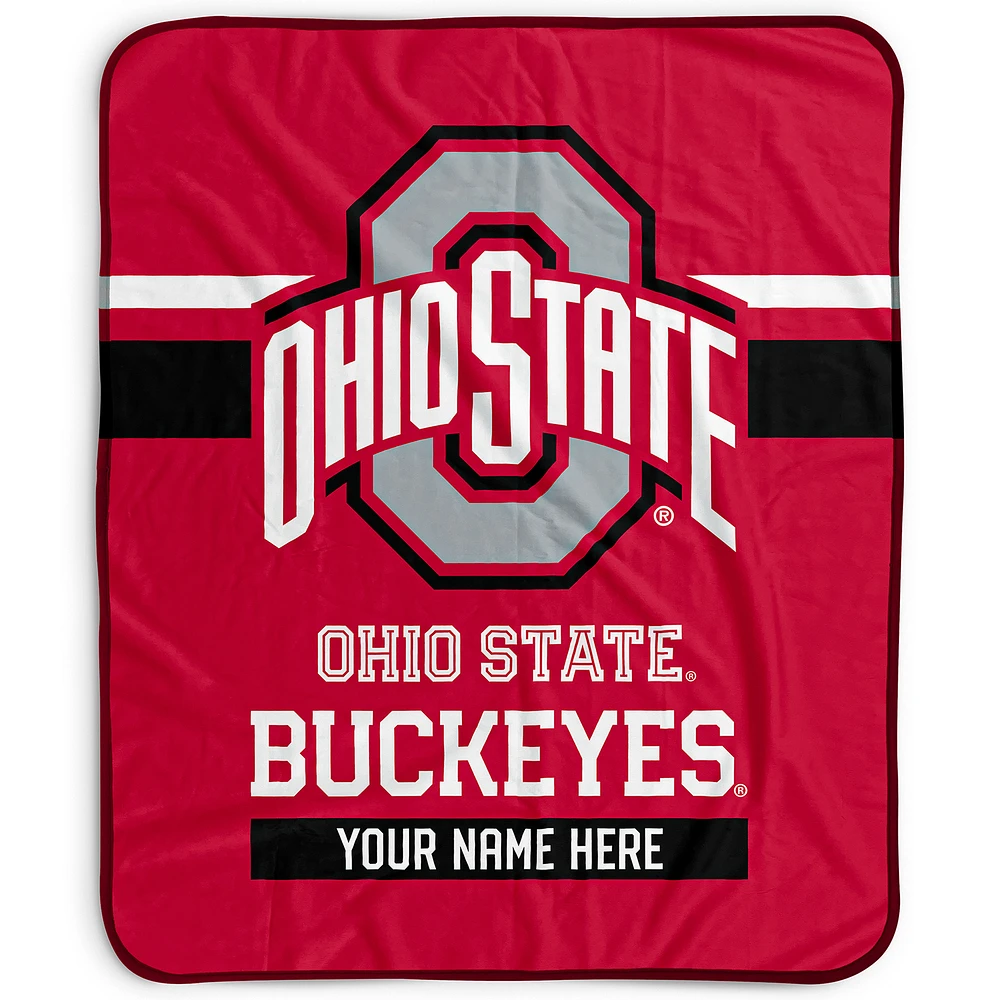 Pegasus Ohio State Buckeyes 50" x 60" Stripes Personalized Fleece Blanket