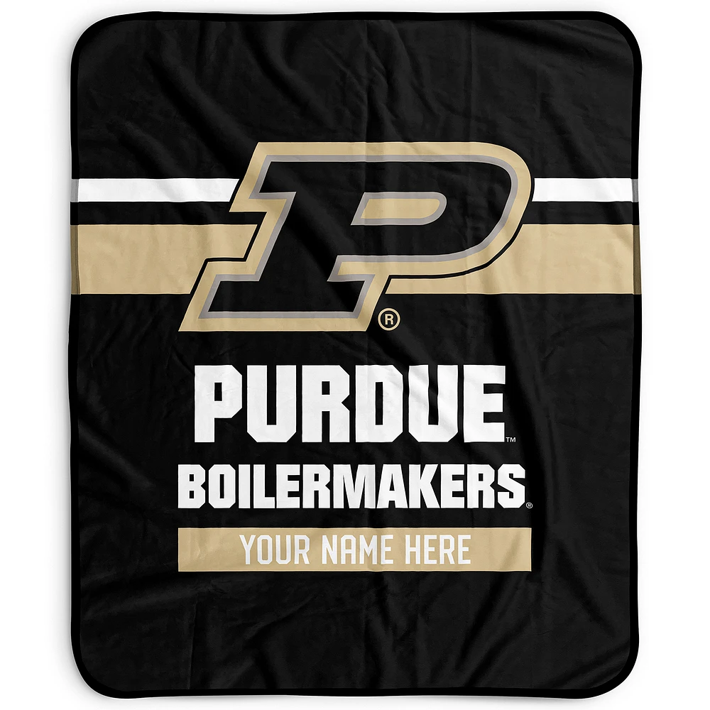 Pegasus Purdue Boilermakers 50" x 60" Stripes Personalized Fleece Blanket