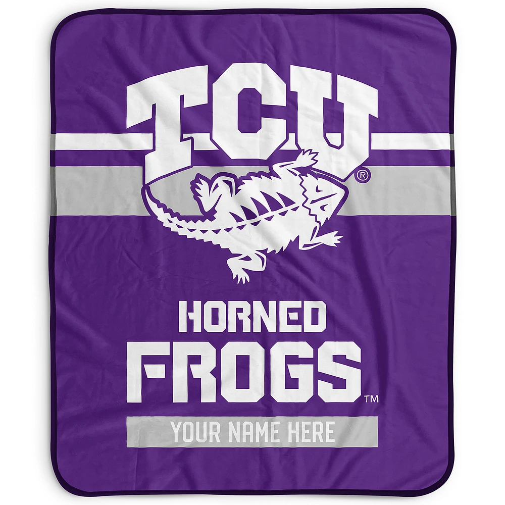 Pegasus TCU Horned Frogs 50" x 60" Stripes Personalized Fleece Blanket