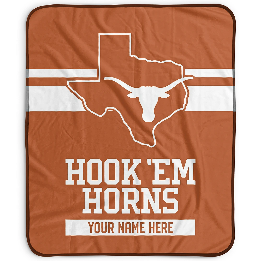 Pegasus Texas Longhorns 50" x 60" Stripes Personalized Fleece Blanket