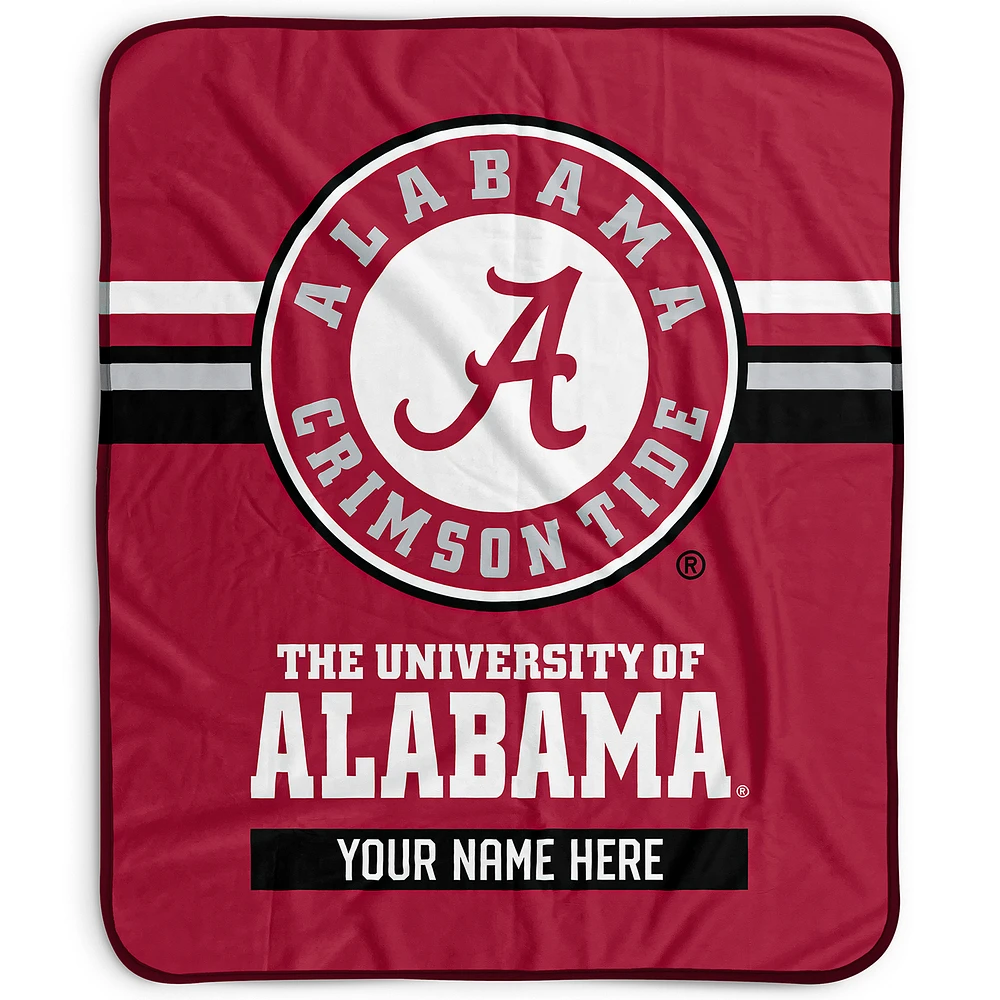 Pegasus Alabama Crimson Tide 50" x 60" Stripes Personalized Fleece Blanket