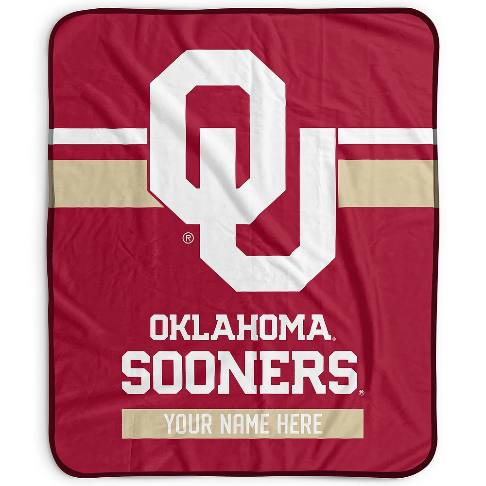 Pegasus Oklahoma Sooners 50" x 60" Stripes Personalized Fleece Blanket