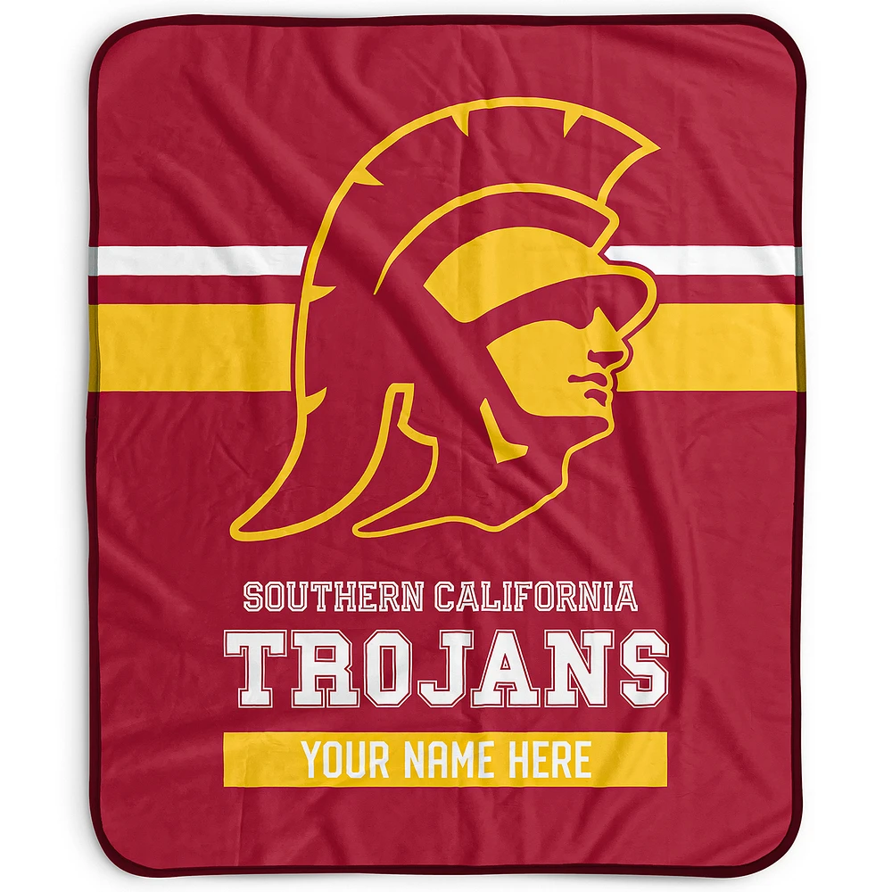 Pegasus USC Trojans 50" x 60" Stripes Personalized Fleece Blanket
