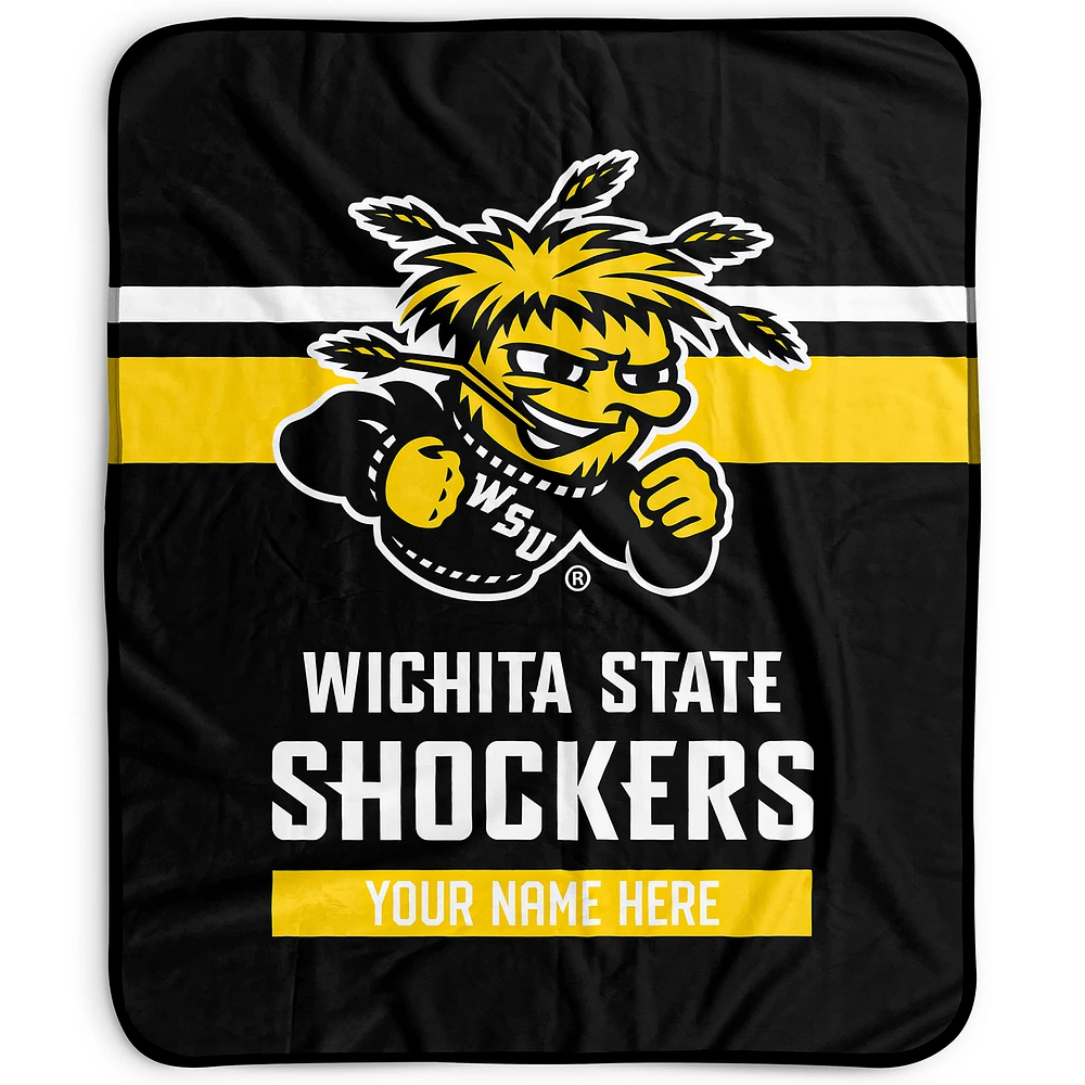 Pegasus Wichita State Shockers 50" x 60" Stripes Personalized Fleece Blanket