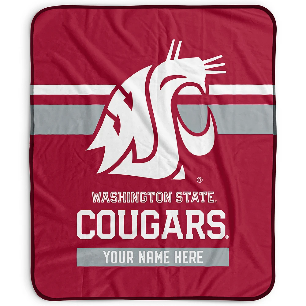 Pegasus Washington State Cougars 50" x 60" Stripes Personalized Fleece Blanket