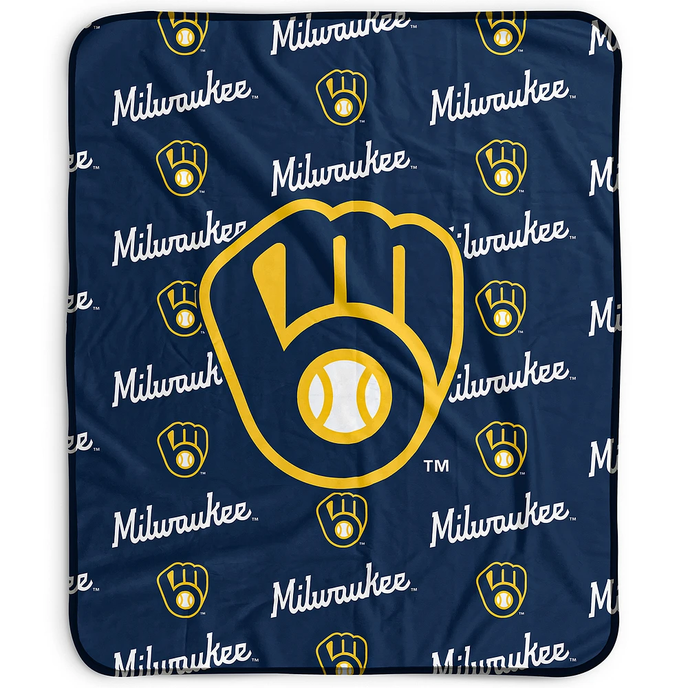 Pegasus Milwaukee Brewers 50" x 60" Repeat Wordmark Fleece Blanket