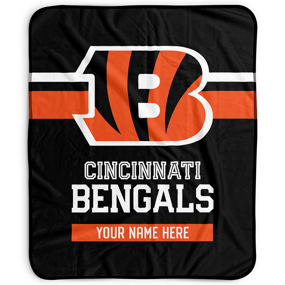 Pegasus Cincinnati Bengals 50" x 60" Stripes Personalized Fleece Blanket