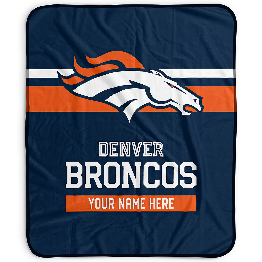 Pegasus Denver Broncos 50" x 60" Stripes Personalized Fleece Blanket