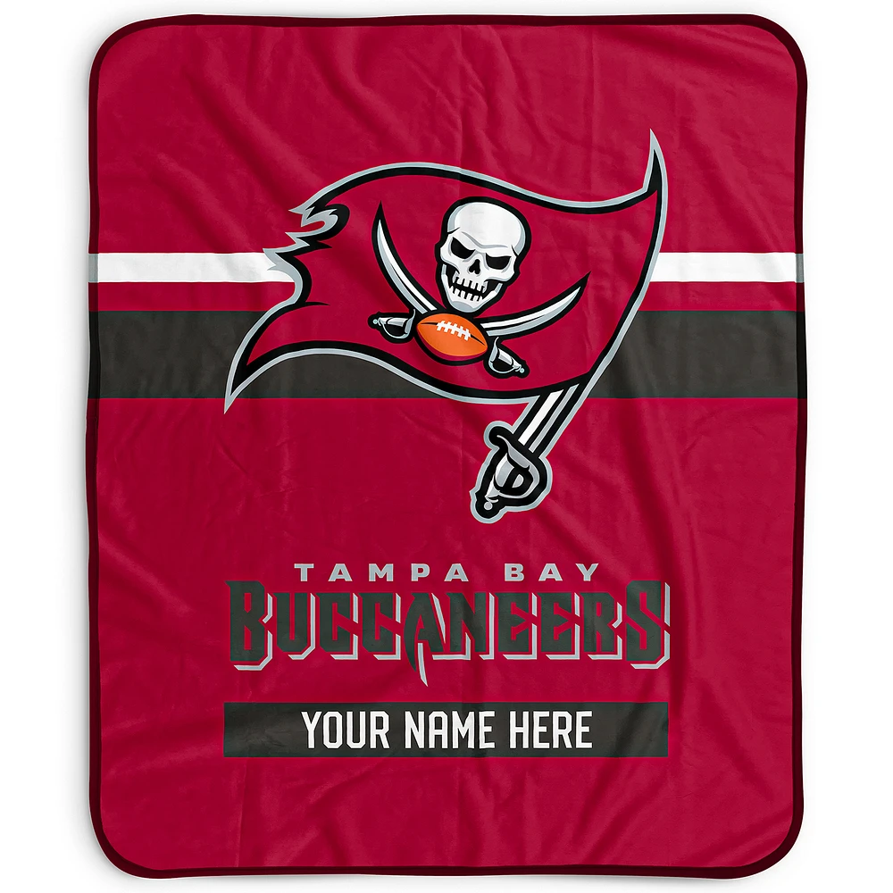 Pegasus Tampa Bay Buccaneers 50" x 60" Stripes Personalized Fleece Blanket
