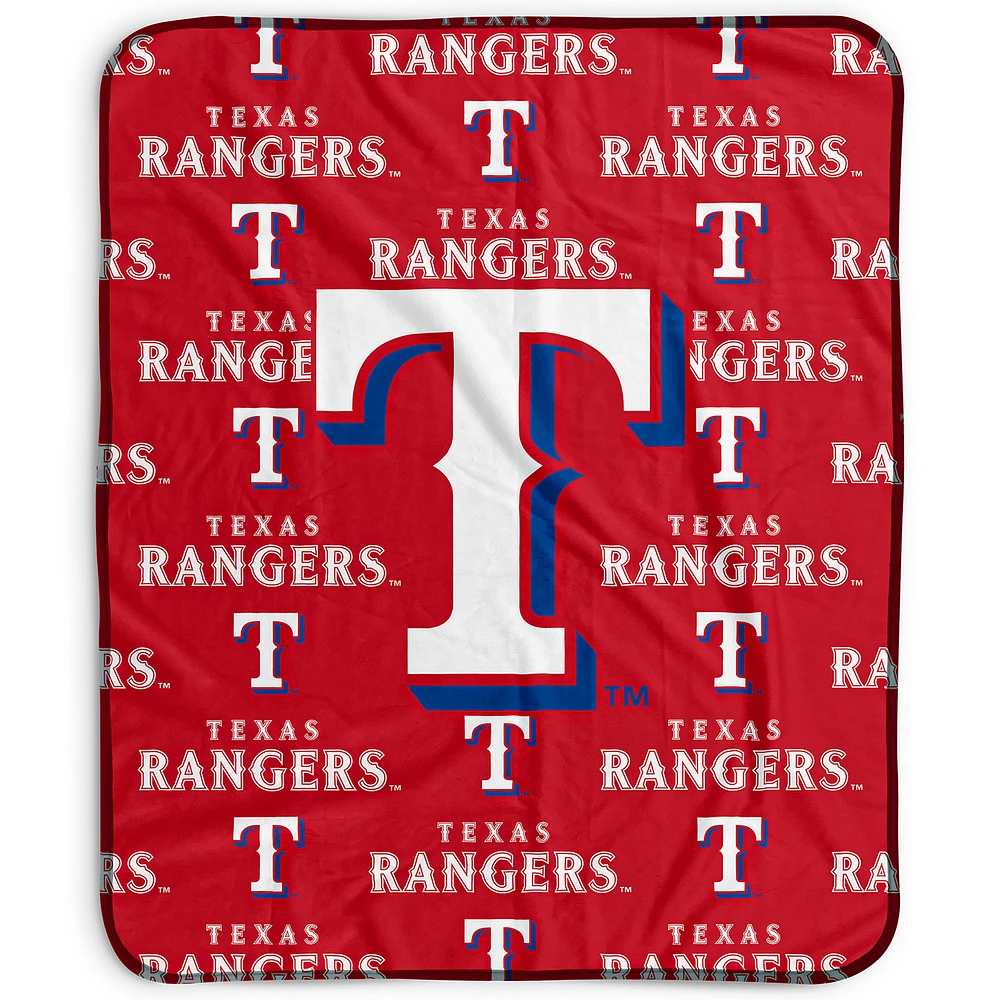 Pegasus Texas Rangers 50" x 60" Repeat Wordmark Fleece Blanket