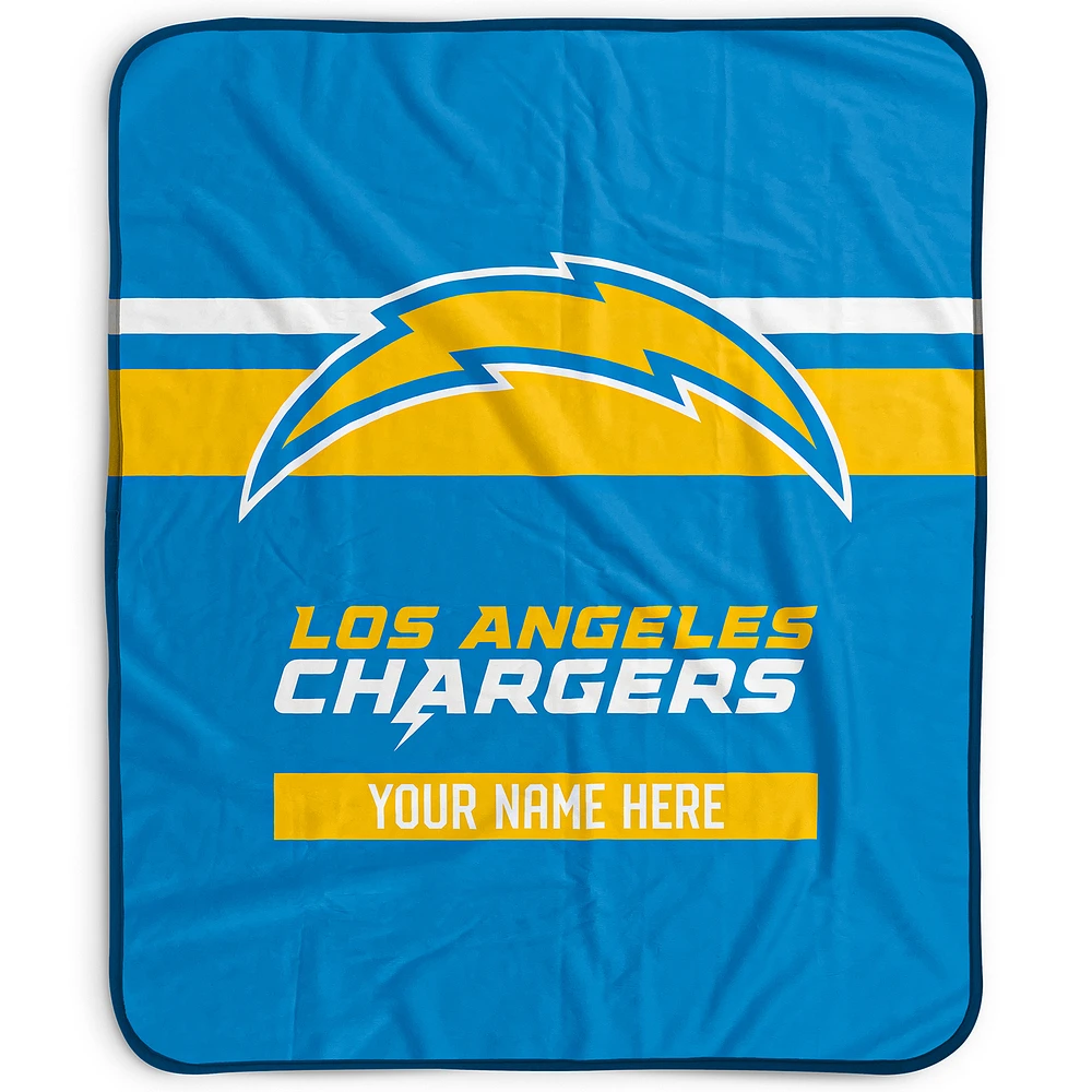 Pegasus Los Angeles Chargers 50" x 60" Stripes Personalized Fleece Blanket
