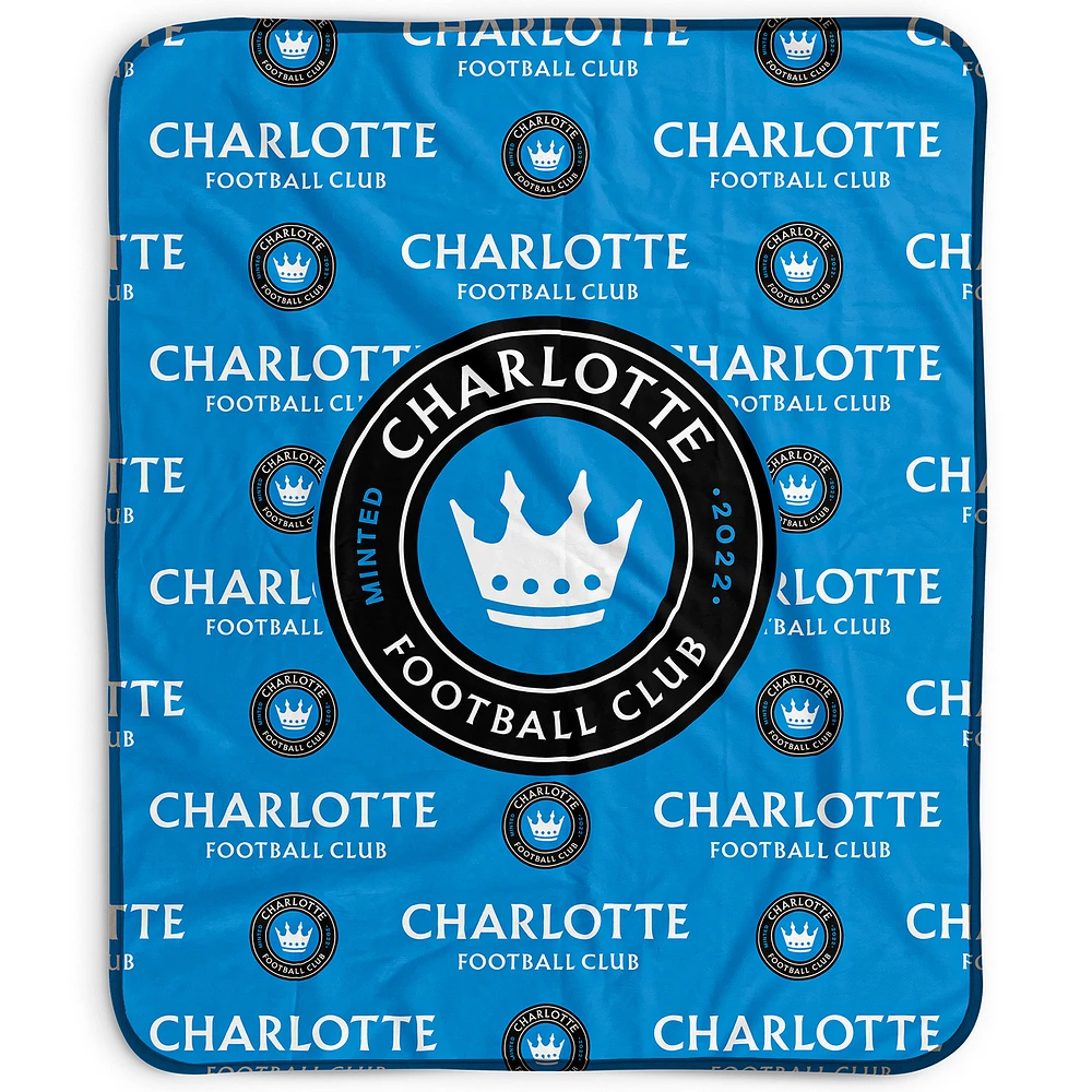 Pegasus Charlotte FC 50" x 60" Repeat Wordmark Fleece Blanket