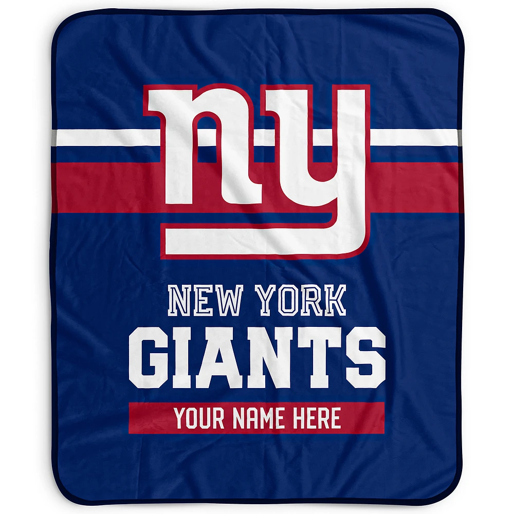 Pegasus New York Giants 50" x 60" Stripes Personalized Fleece Blanket