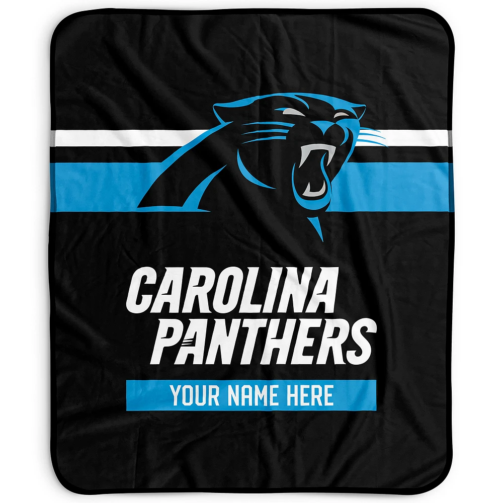 Pegasus Carolina Panthers 50" x 60" Stripes Personalized Fleece Blanket
