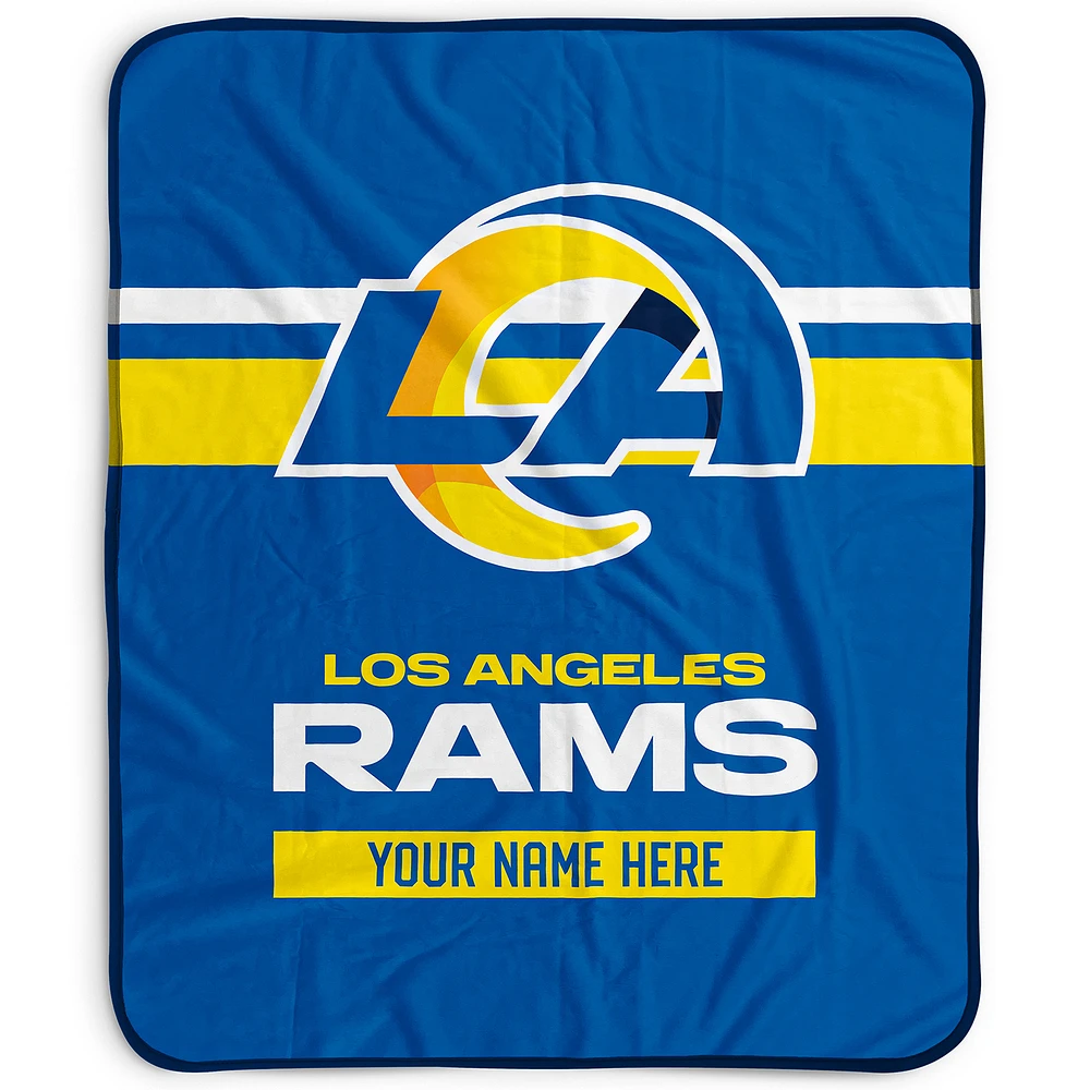 Pegasus Los Angeles Rams 50" x 60" Stripes Personalized Fleece Blanket