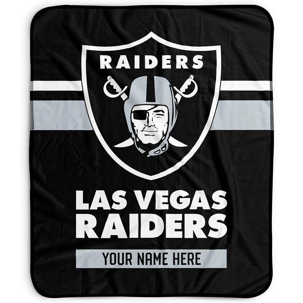Pegasus Las Vegas Raiders 50" x 60" Stripes Personalized Fleece Blanket