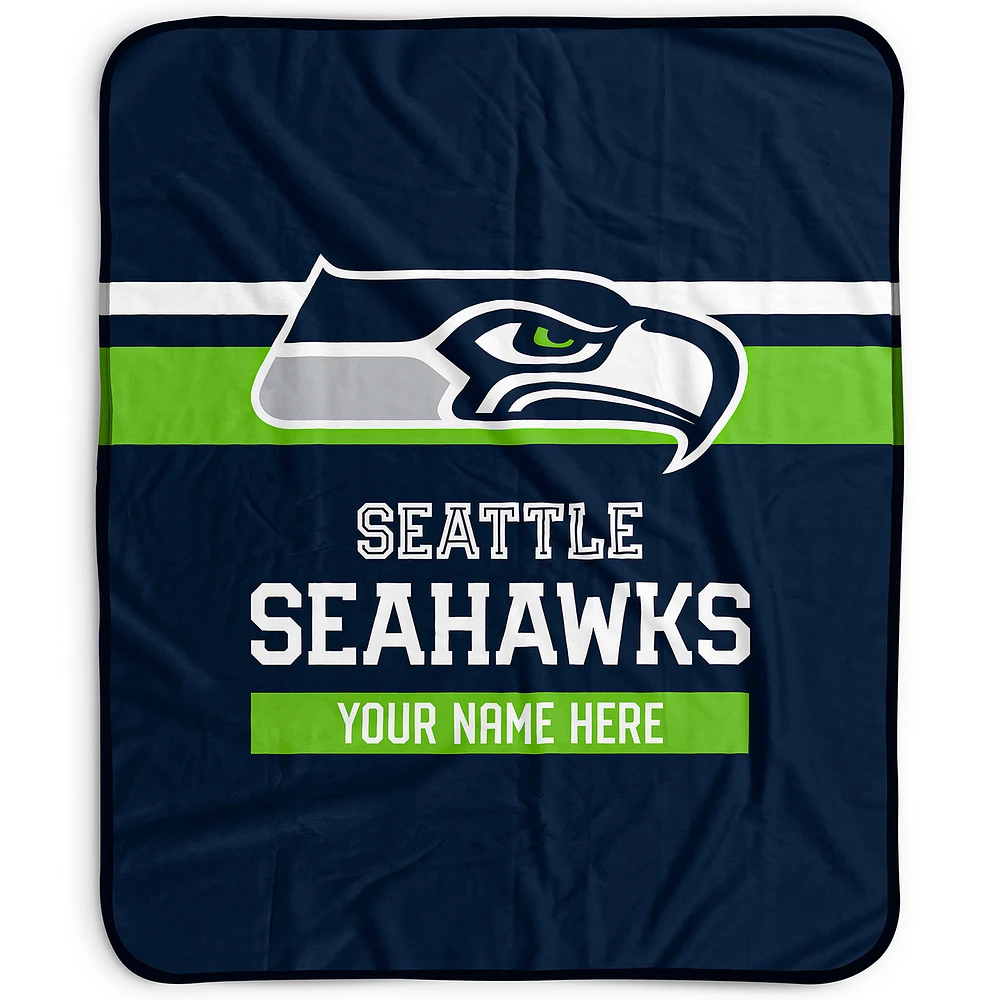 Pegasus Seattle Seahawks 50" x 60" Stripes Personalized Fleece Blanket