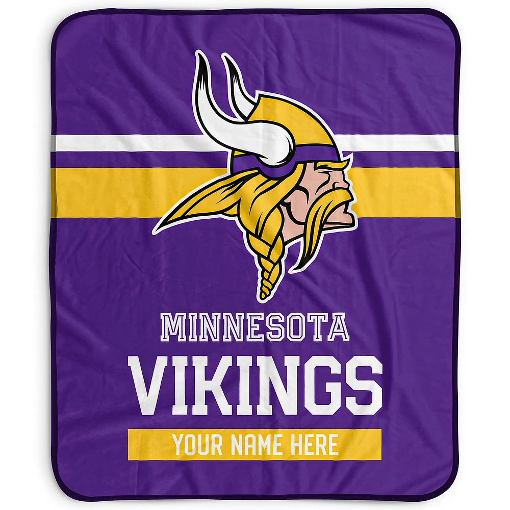 Pegasus Minnesota Vikings 50" x 60" Stripes Personalized Fleece Blanket