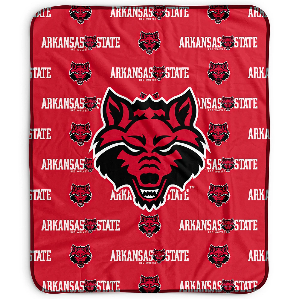 Pegasus Arkansas State Red Wolves 50" x 60" Repeat Wordmark Fleece Blanket