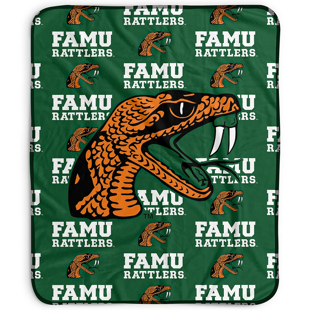 Pegasus Florida A&M Rattlers 50" x 60" Repeat Wordmark Fleece Blanket