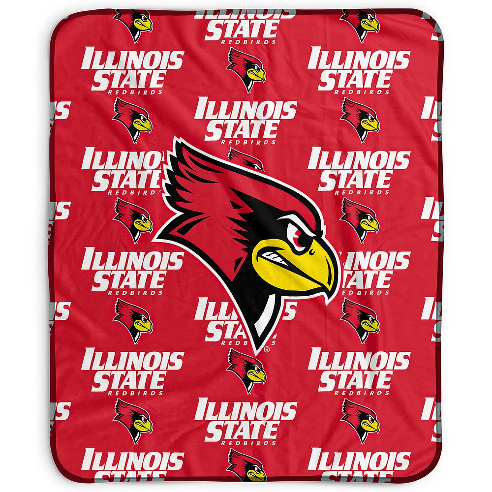 Pegasus Illinois State Redbirds 50" x 60" Repeat Wordmark Fleece Blanket