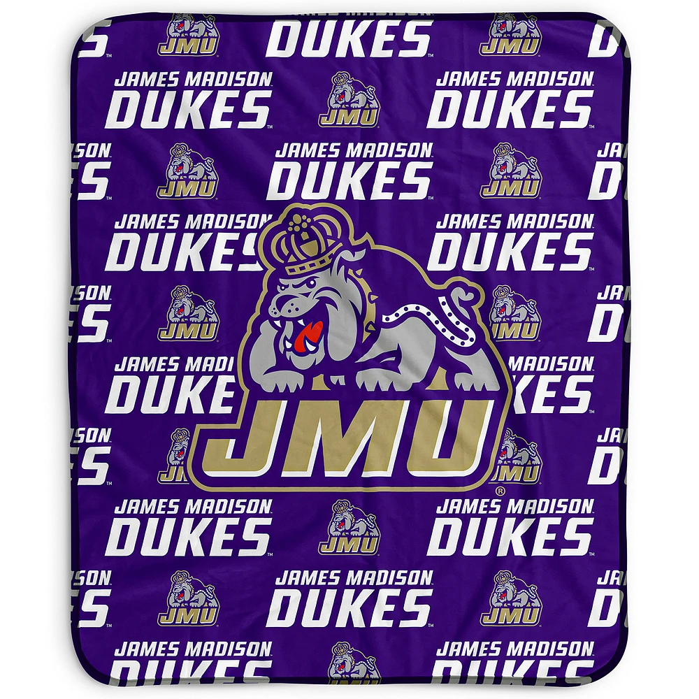 Pegasus James Madison Dukes 50" x 60" Repeat Wordmark Fleece Blanket
