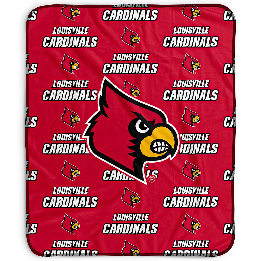 Pegasus Louisville Cardinals 50" x 60" Repeat Wordmark Fleece Blanket