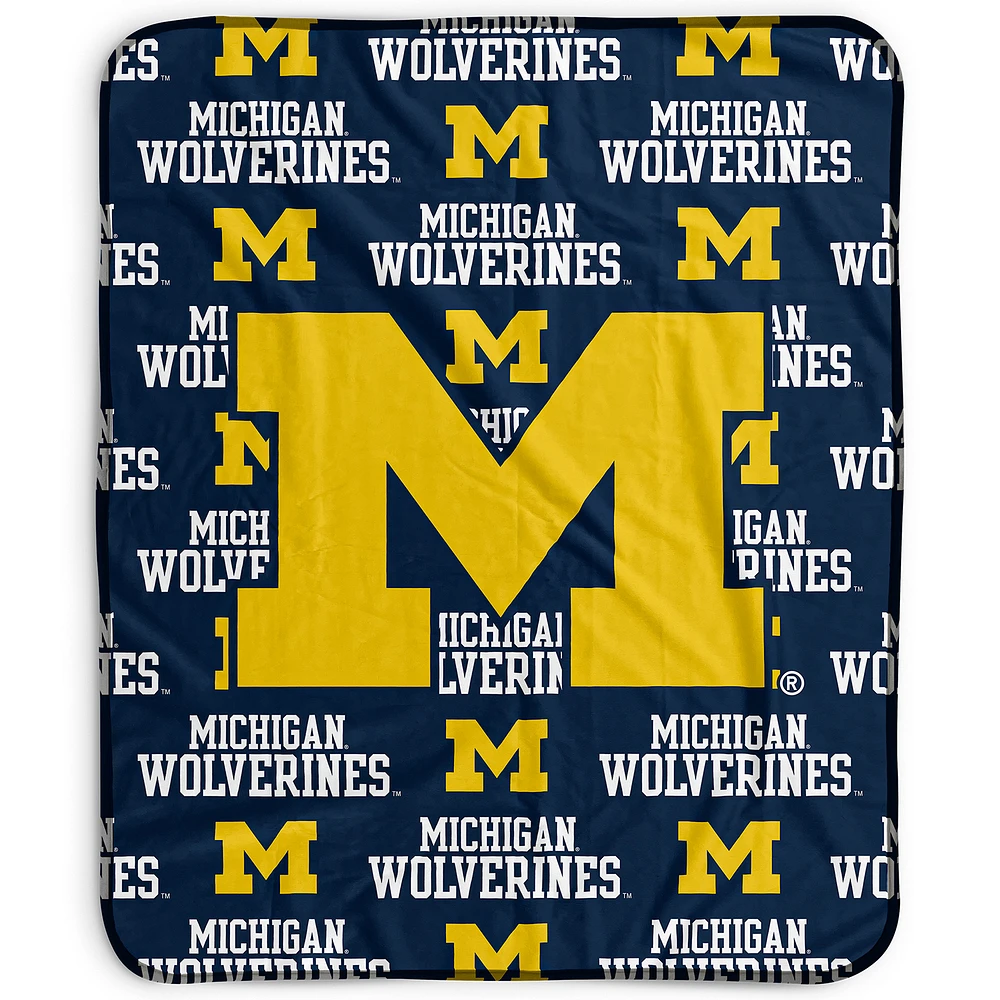 Pegasus Michigan Wolverines 50" x 60" Repeat Wordmark Fleece Blanket