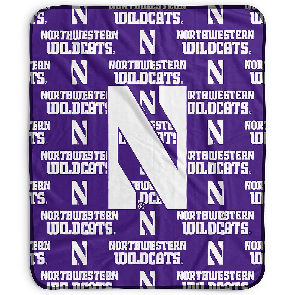 Pegasus Northwestern Wildcats 50" x 60" Repeat Wordmark Fleece Blanket