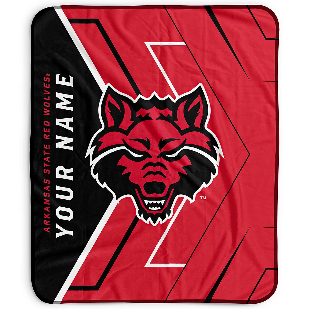 Pegasus Arkansas State Red Wolves 50" x 60" Arrow Personalized Fleece Blanket