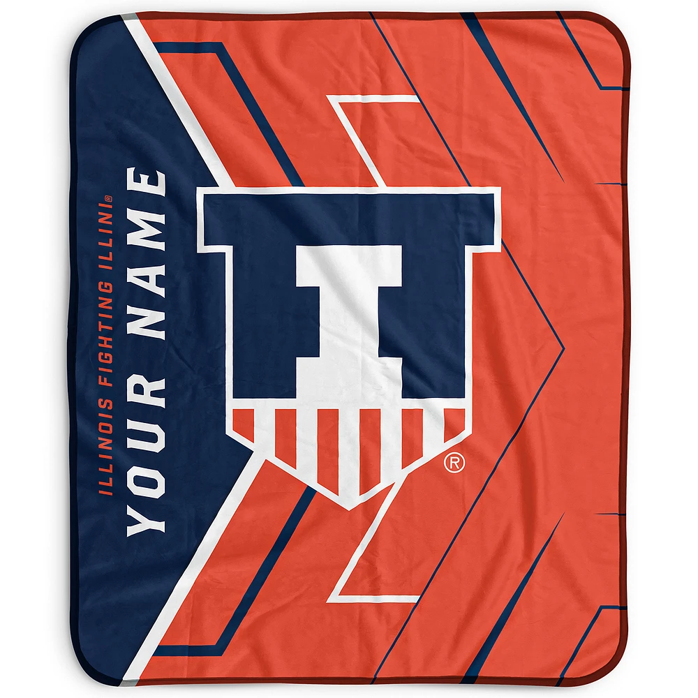Pegasus Illinois Fighting Illini 50" x 60" Arrow Personalized Fleece Blanket