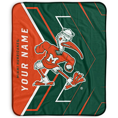 Pegasus Miami Hurricanes 50" x 60" Arrow Personalized Fleece Blanket